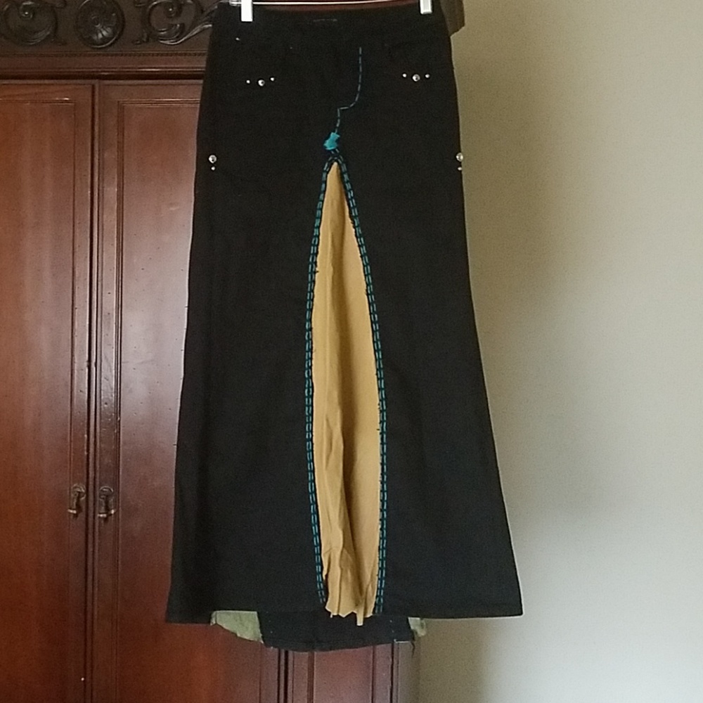 GUC Tommy Hillfiger jeans leather and denim skirt - Picture 1 of 6
